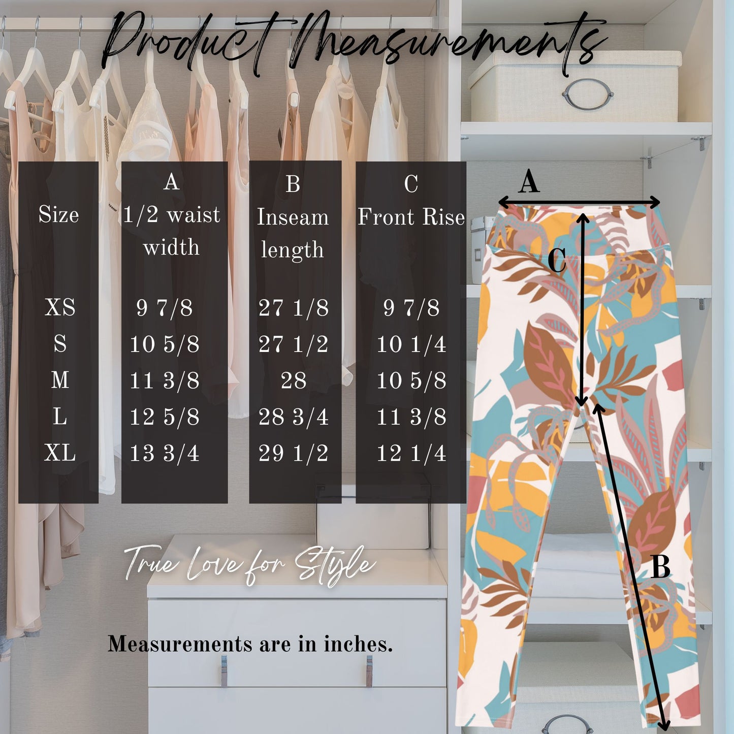 Women's Workout Yoga Leggings, Floral Printed Pattern