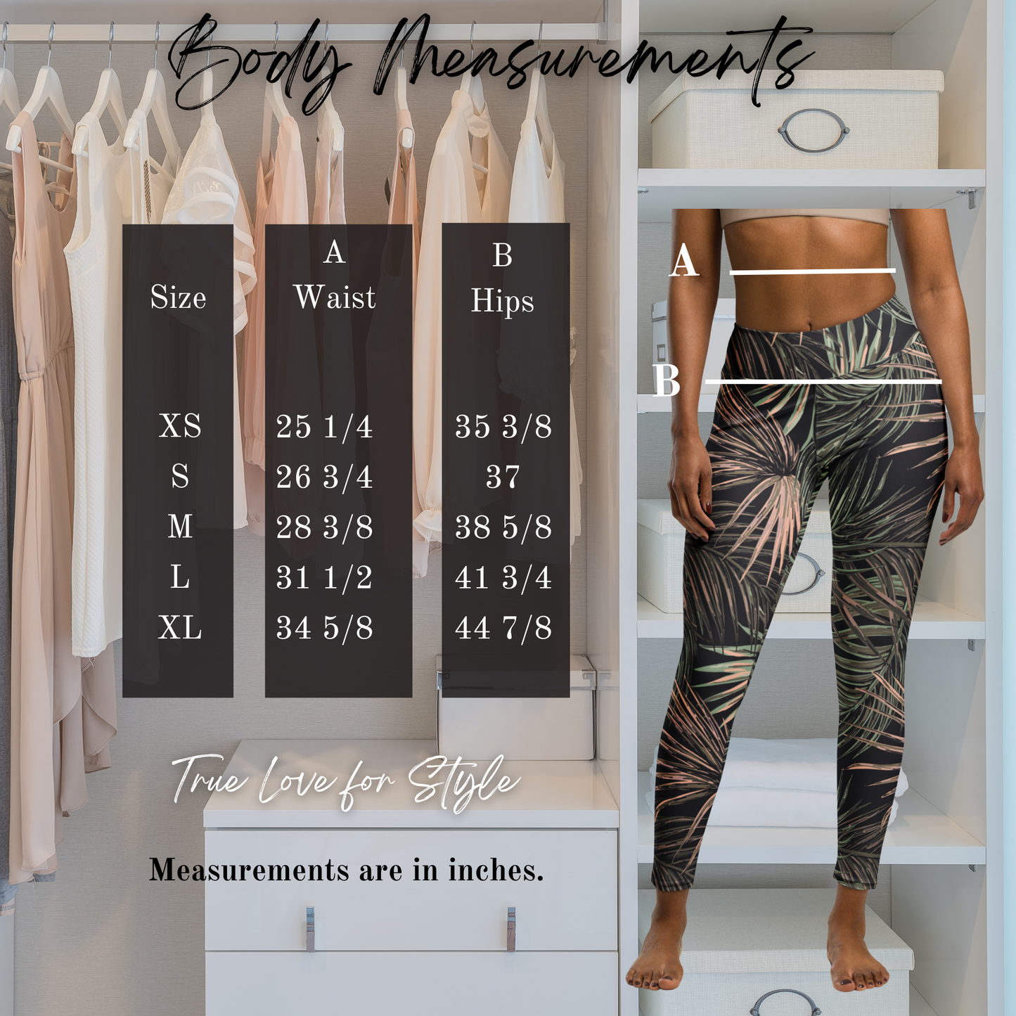 Women's Workout Yoga Leggings, Plant Printed Pattern