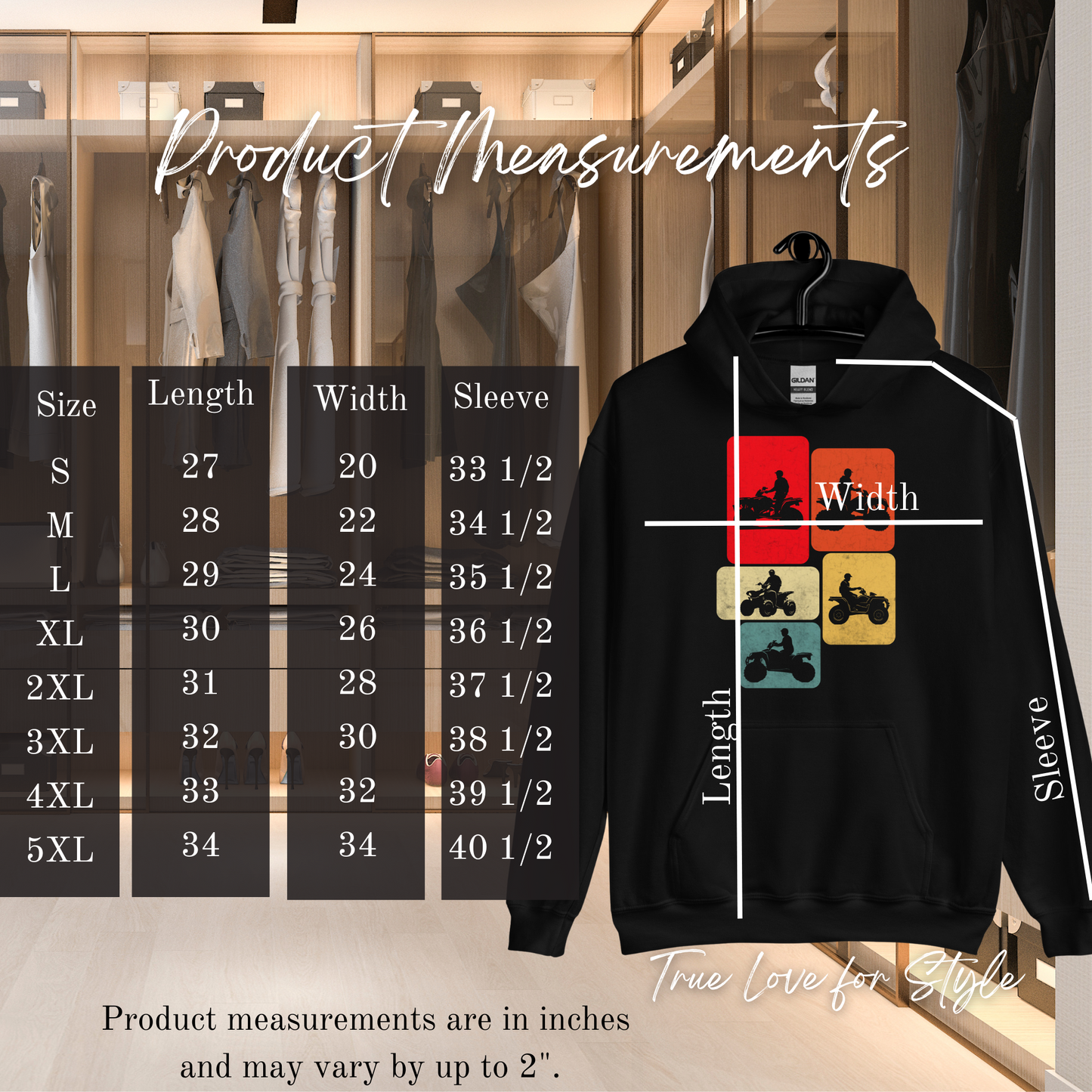 Men's Pullover Hoodie Quad Biker ATV 4 Wheeler Graphic