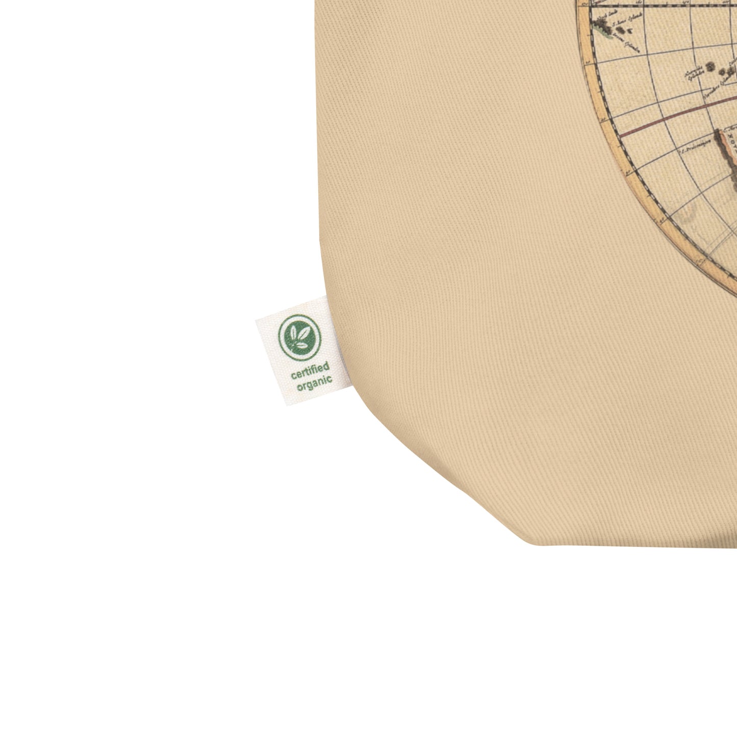 Eco Tote Bag 100% Certified Organic Cotton, Vintage Globe Graphic