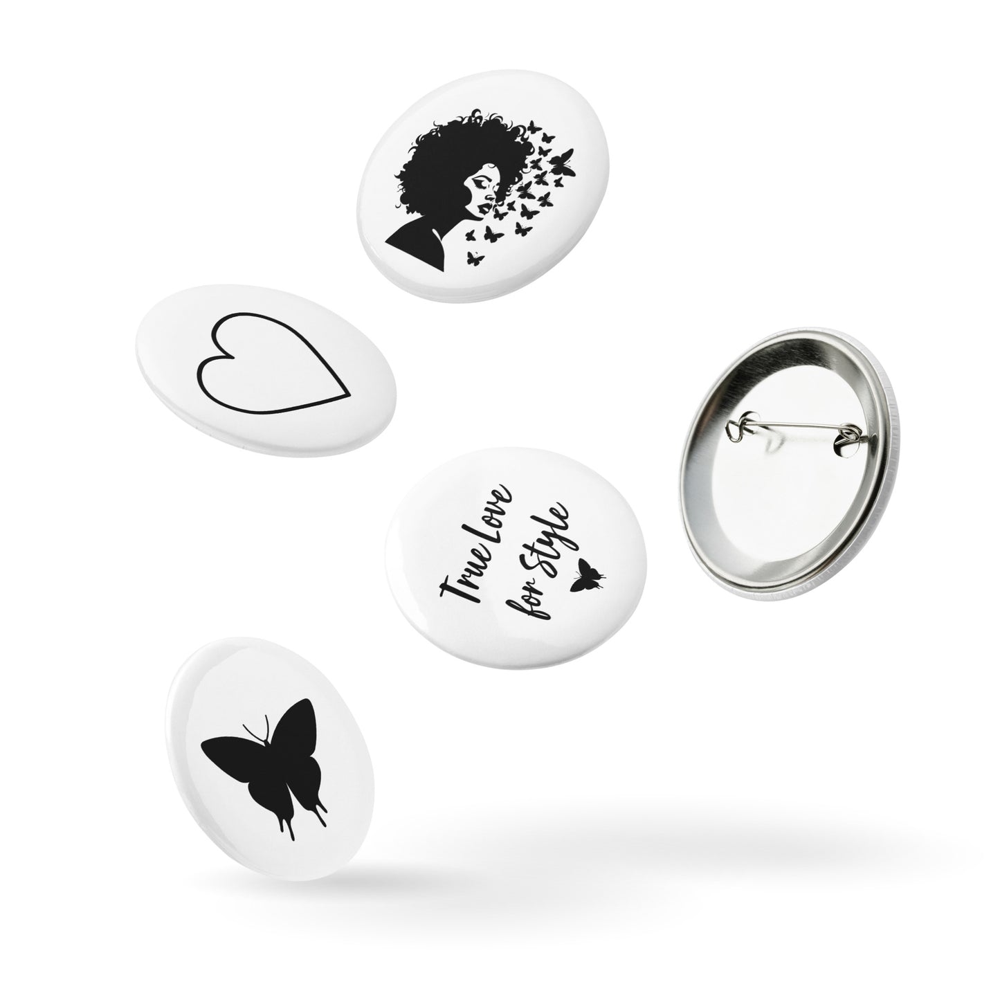Curly Afro Set of Pin Buttons