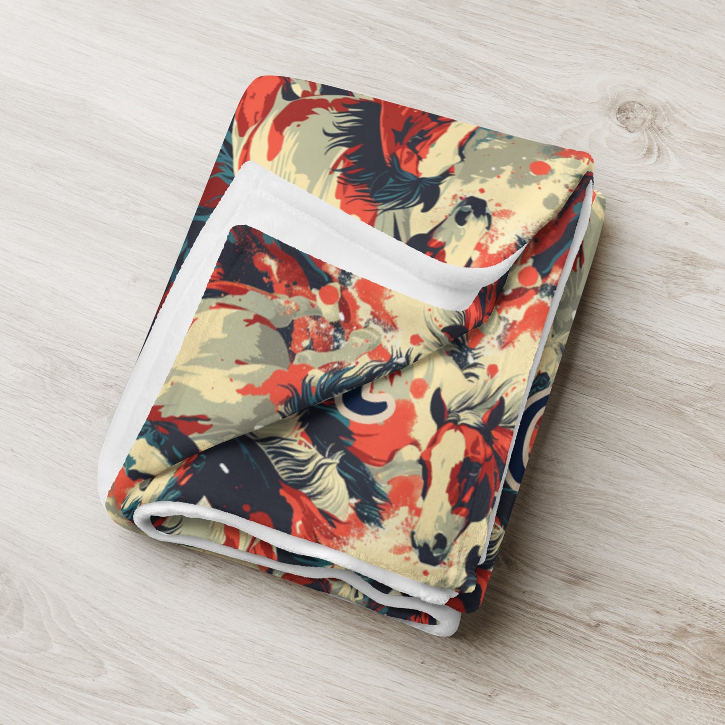 Custom Text Throw Blanket, Wild Horses