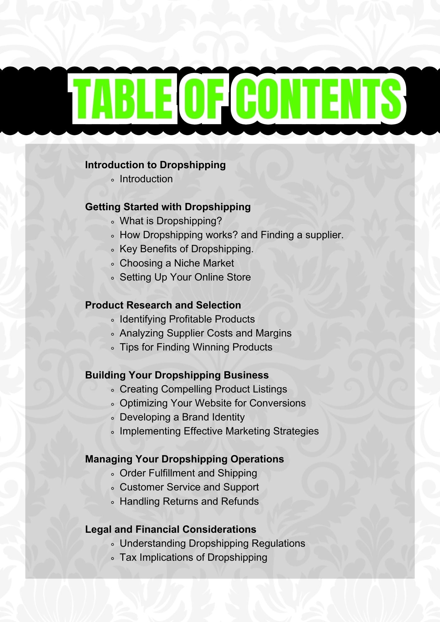 Dropshipping (Making $$ From Home with No Inventory) | eBook