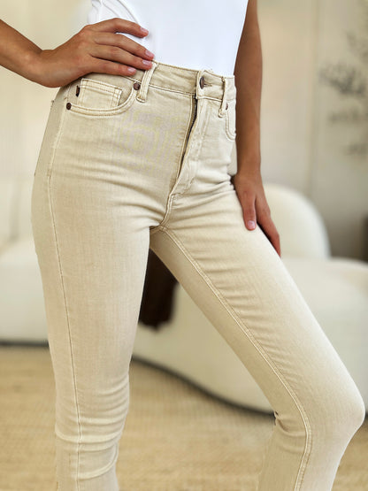 Garment Dyed Tummy Control Skinny Jeans